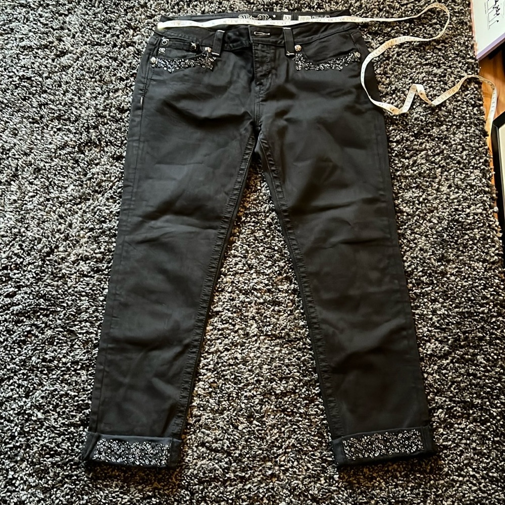 Miss Me black skinny jeans size 33